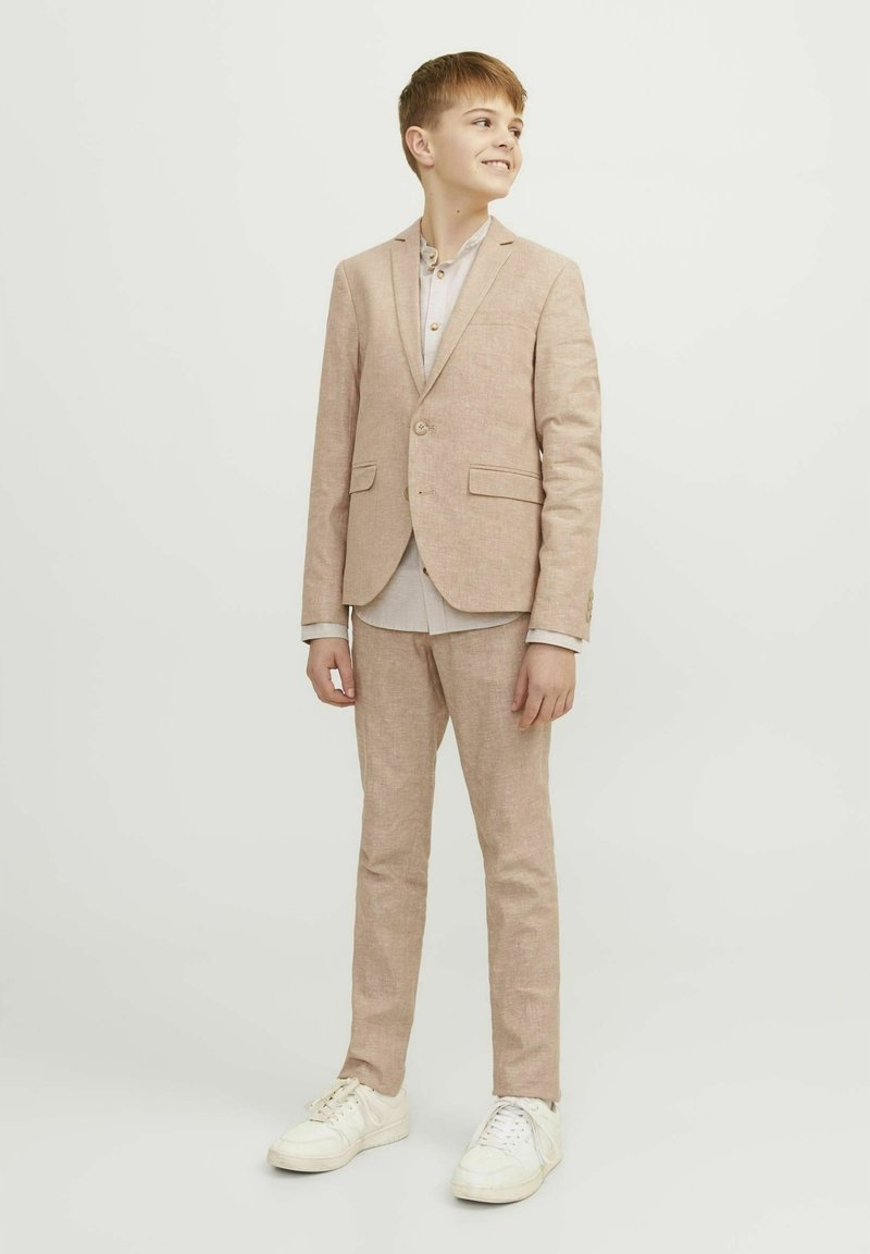 Jack&jones Garnitur Len Bawełna Slim Beżowy 176 7CA