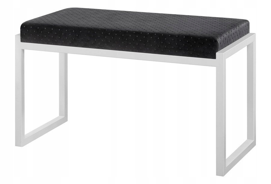 ŁAWKA Czarna wykonana z Metalu Ekoskóry 75cm LOFT