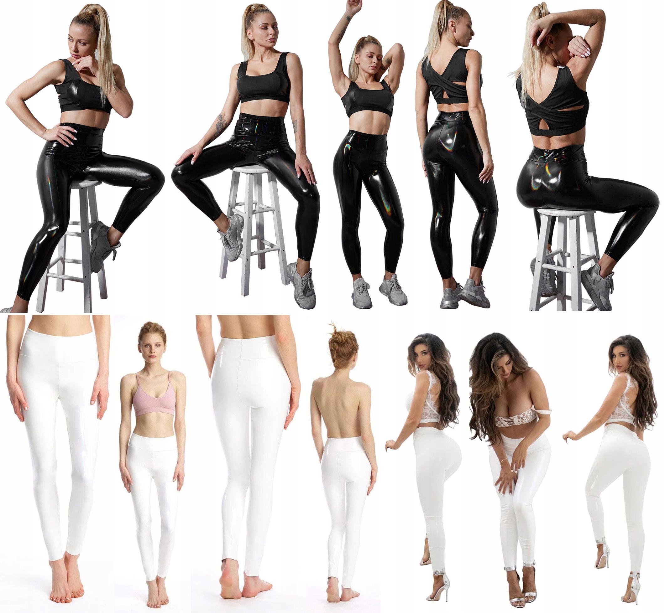 LEGGINSY WINYLOWE GETRY WINYL SPODNIE RURKI LATEKS Materiał dominujący poliamid