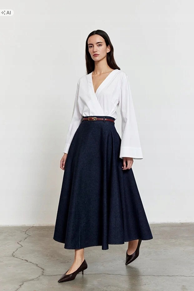 Dlouhá Rozevřená Sukně Sukně Elegantní Xs 5IA