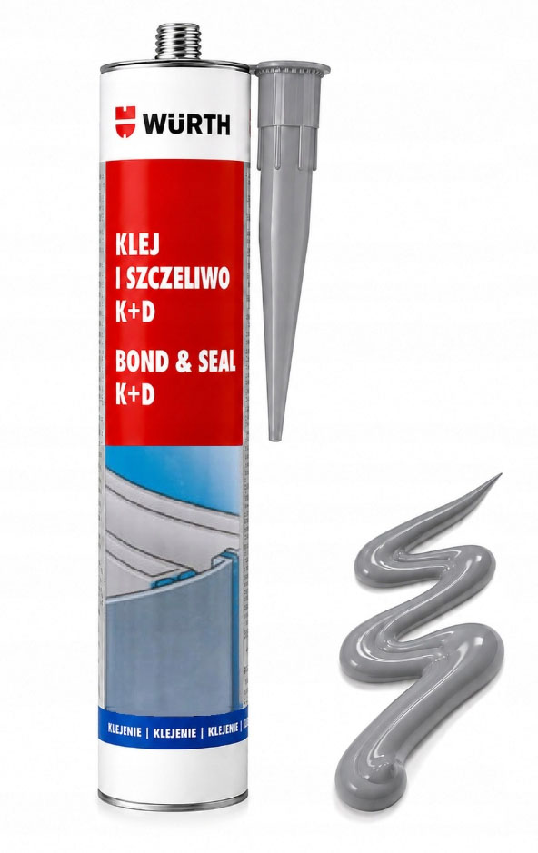 Klej i szczeliwo K+d poliuretanowy uniwersalny szary Würth 300 ml