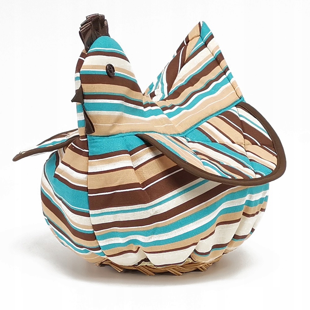 

kura na chleb, jajka koszyk pasy brąz z tur.