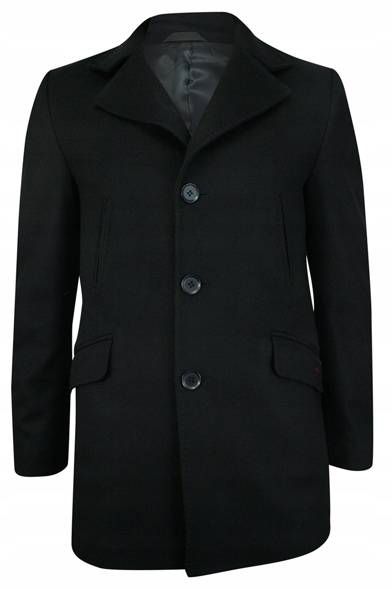 Černý elegantní pánský kabát Janimen -44/176