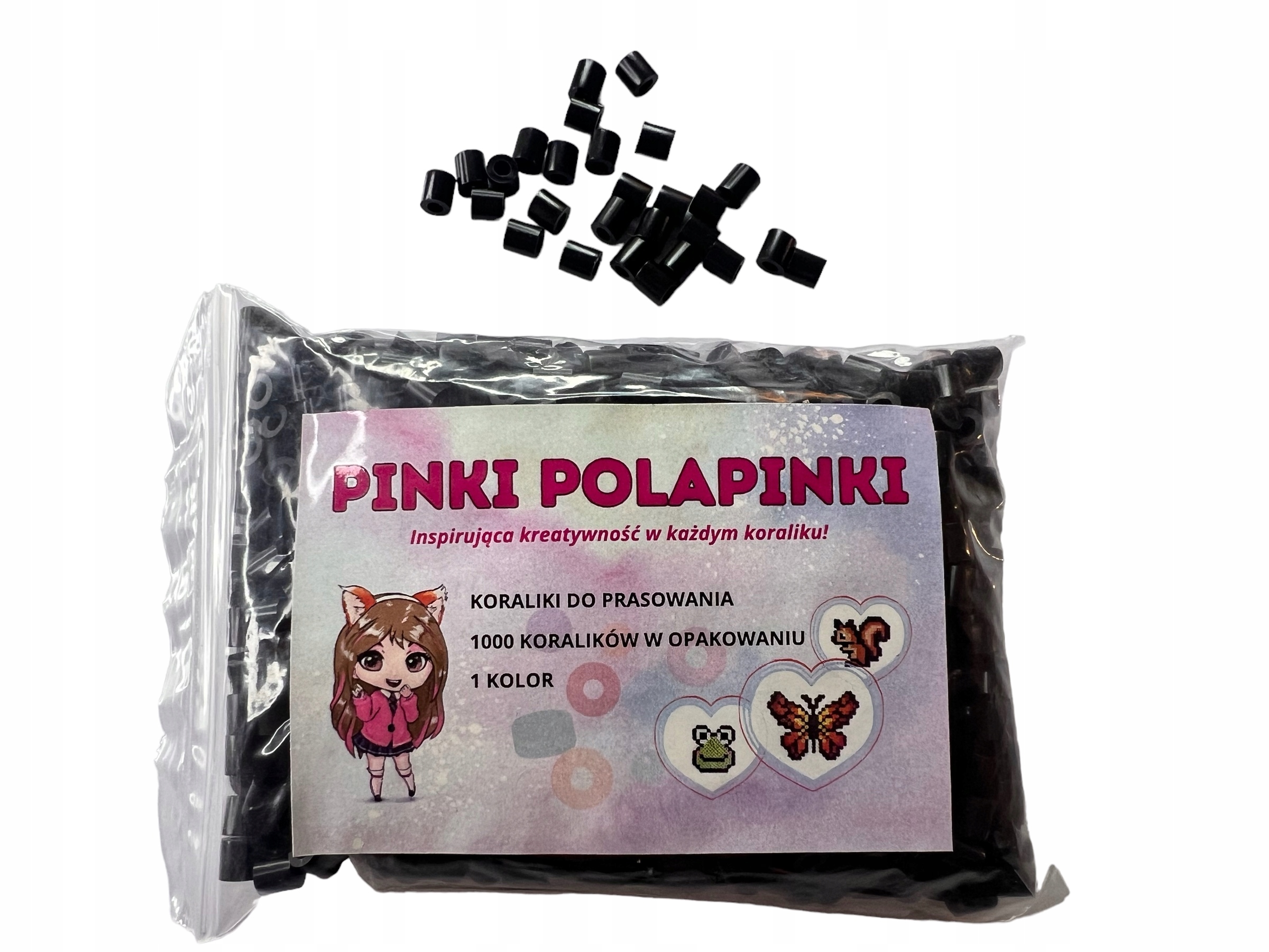 Koraliki do Prasowania Czarne - PINKI POLAPINKI - 1000 szt. CR01 Kod producenta 5906203683086