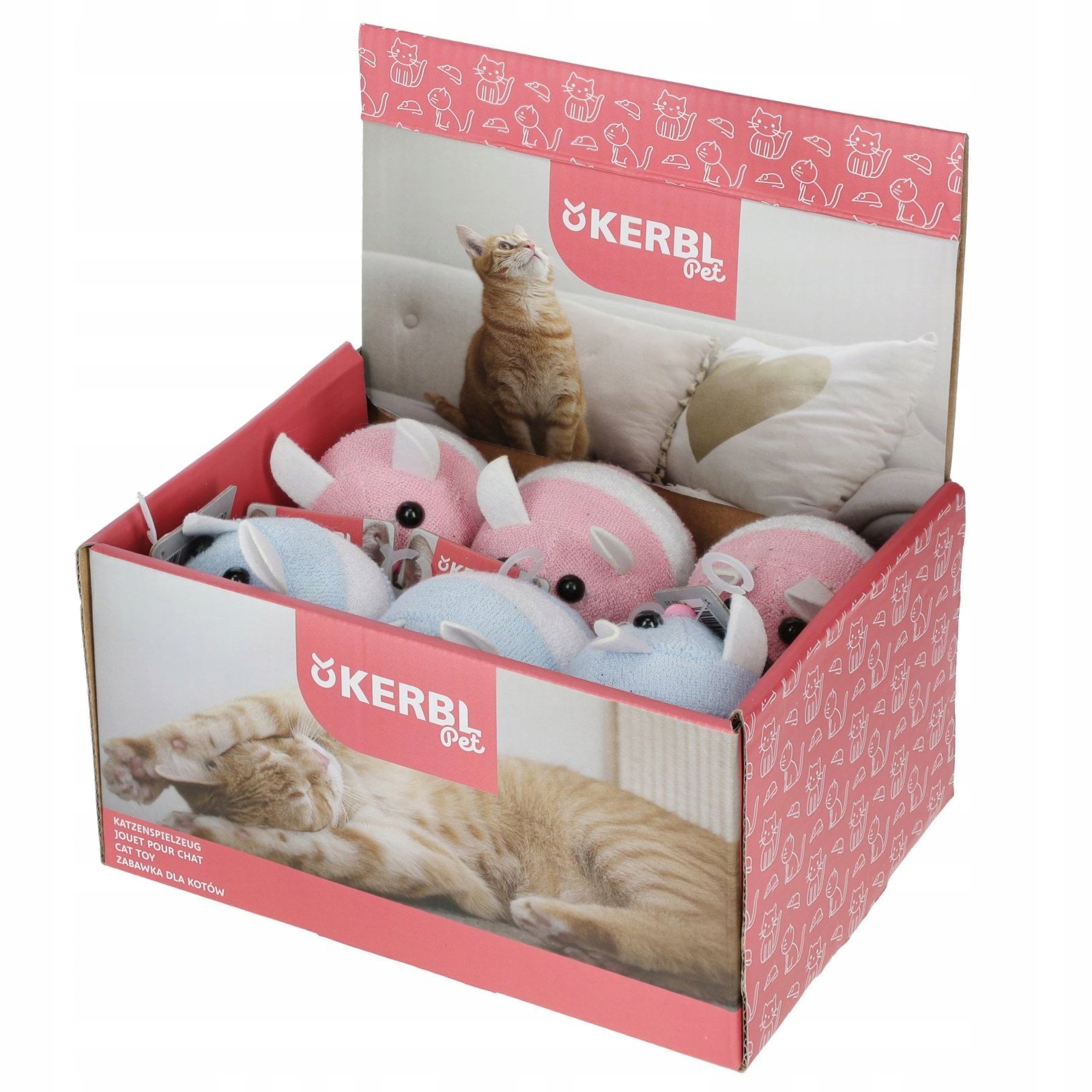 Hračka pro kočky, myšky froté, 7 cm, různé barvy, Kerbl C.A-83207