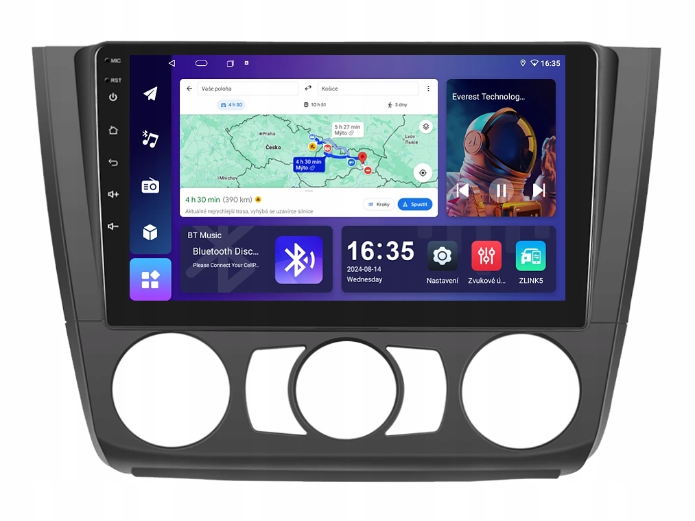 Isudar 2DIN autorádio T68B-IEV34 Android, Bmw s manuální klimatizací