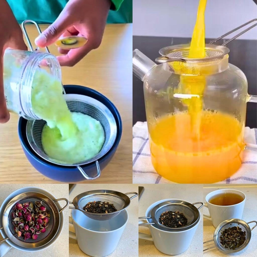 Zestaw stalowych sitek durszlak maly cedzak Sitko o drobnych oczkach Marka Rossner