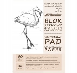 

Blok szkicownik Leniar Eco A5 50ark 80g biały