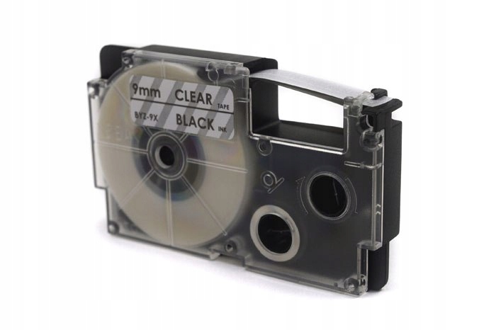 Taśma JetWorld Zamiennik Casio Czarny na Przezroczystym 9mm x 8m (PT-9X1, P