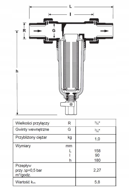 FILTR DO WODY HONEYWELL Z OPŁUKIWANIEM 3/4 FF06 Marka Honeywell