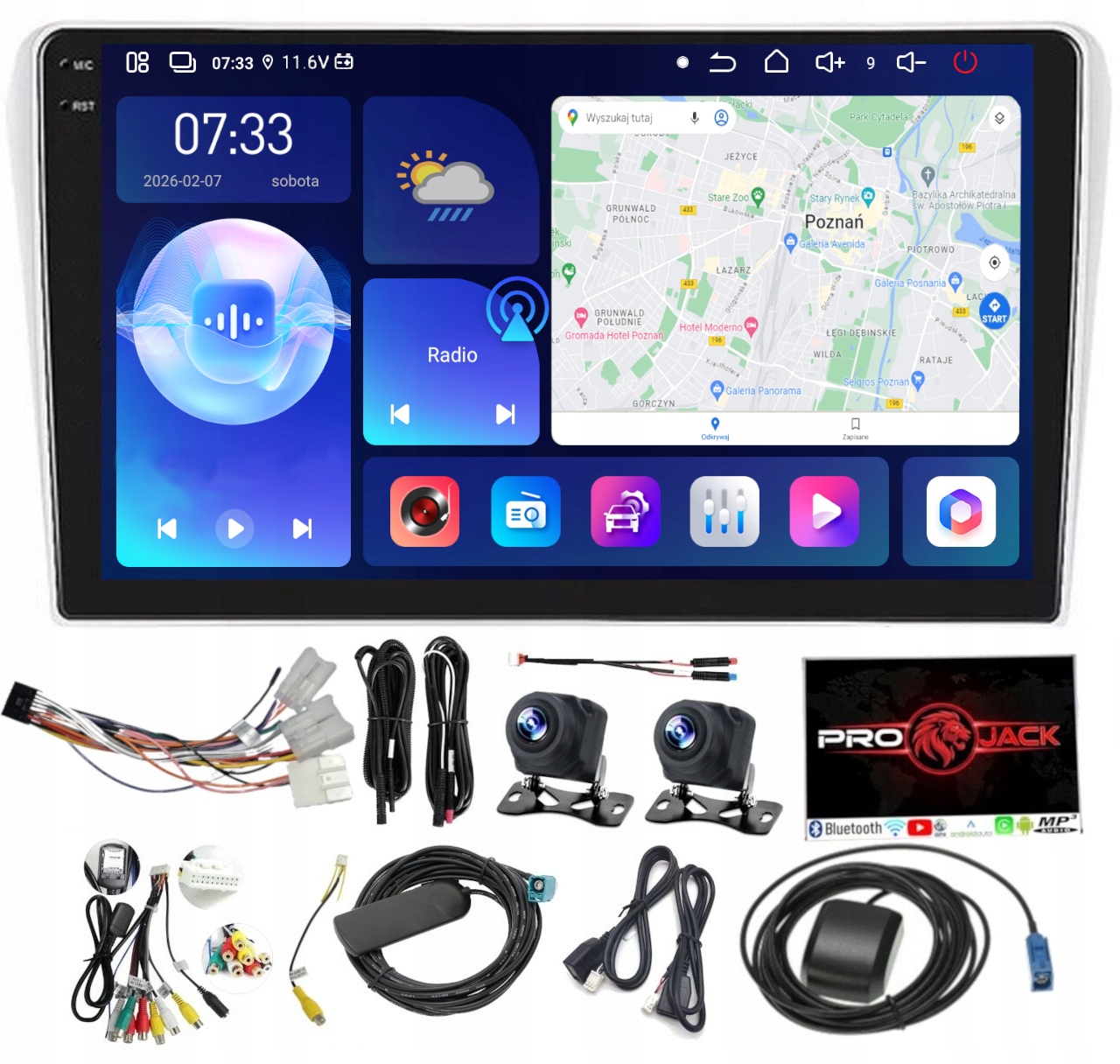 Autorádio S Navigací Carplay Android Auto Toyota Avensis 2002-2008 6GB Ram 128GB Paměť Sim