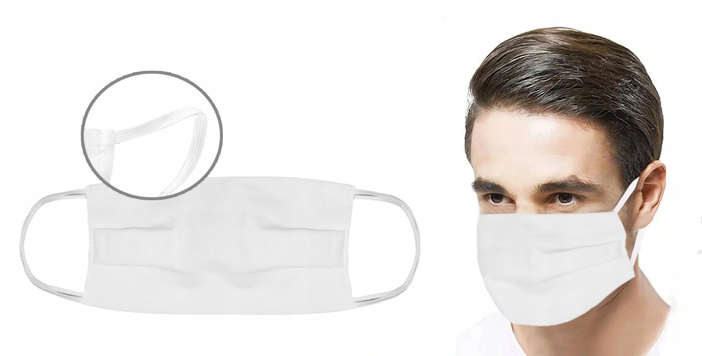 MASKA NA TWARZ BAWEŁNIANA MASECZKA MASKI Z GUMKĄ Marka inna