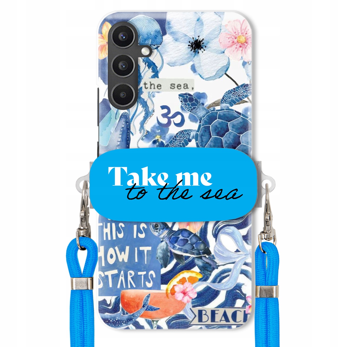Pouzdro pro Samsung A34 5G Premium Vodítko modré Držák Take Me To The Sea