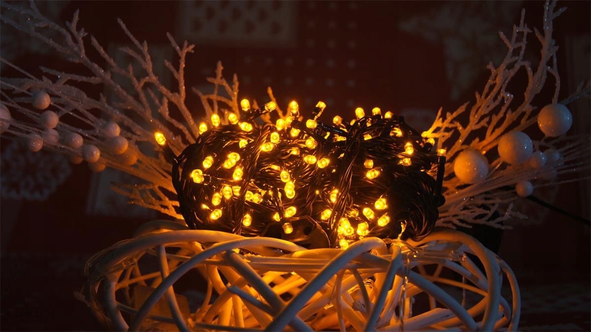 Lampki ŚWIATEŁKA na choinkę 100 LED ŻÓŁTE ZEWNĘTRZNE WEWNĘTRZNE Zasilanie sieciowe
