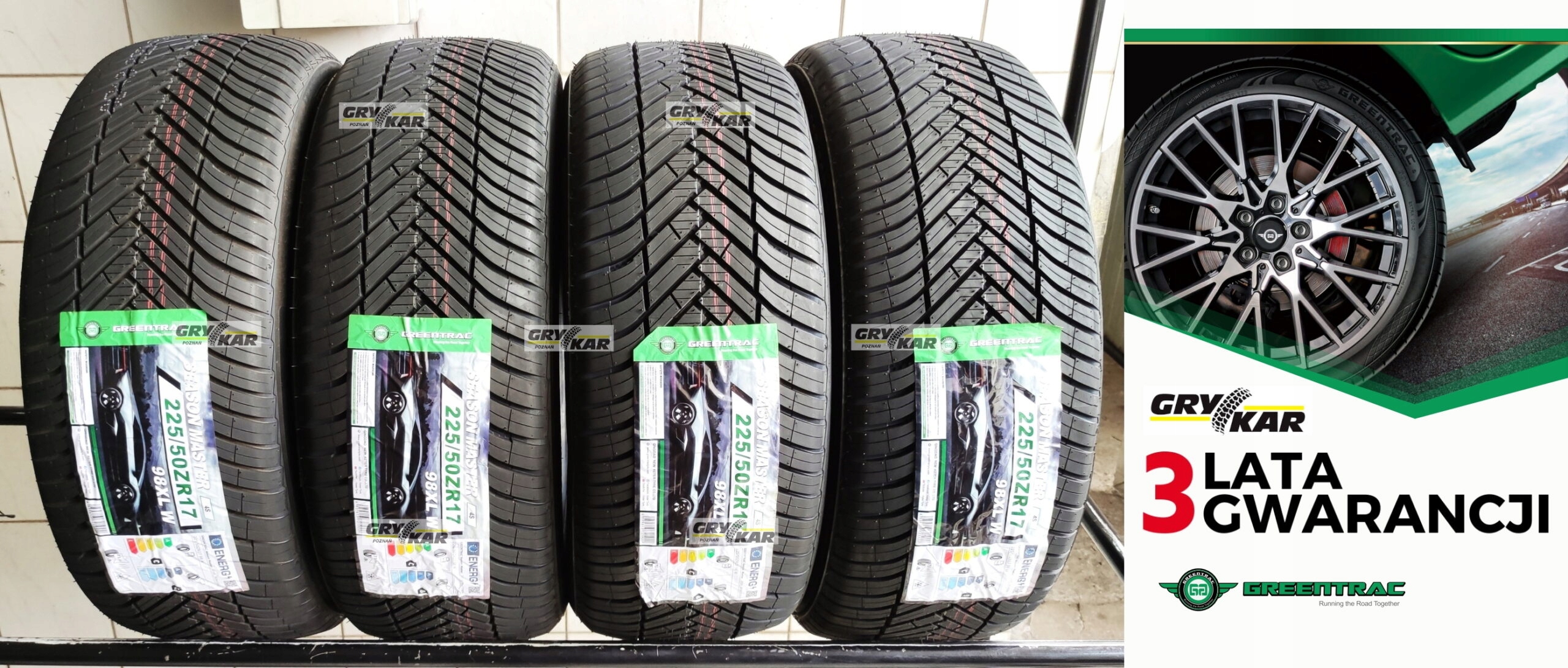 4x 225/50R17 Greentrac Season Master 2026r C/B/71dB 3 lata gwar.
