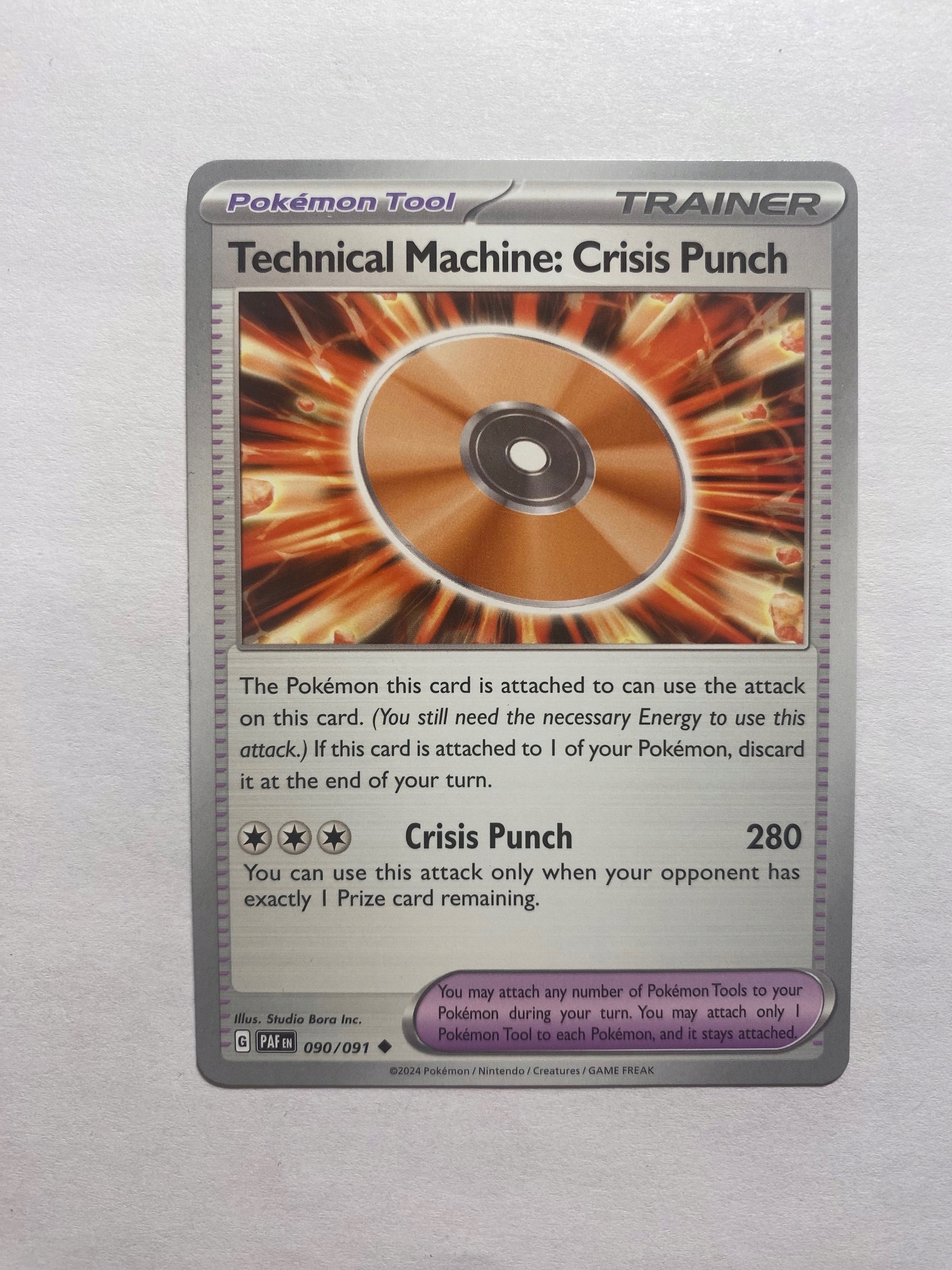 Pokemon Paldean Fates 090/091 Technical Machine: Crisis Punch
