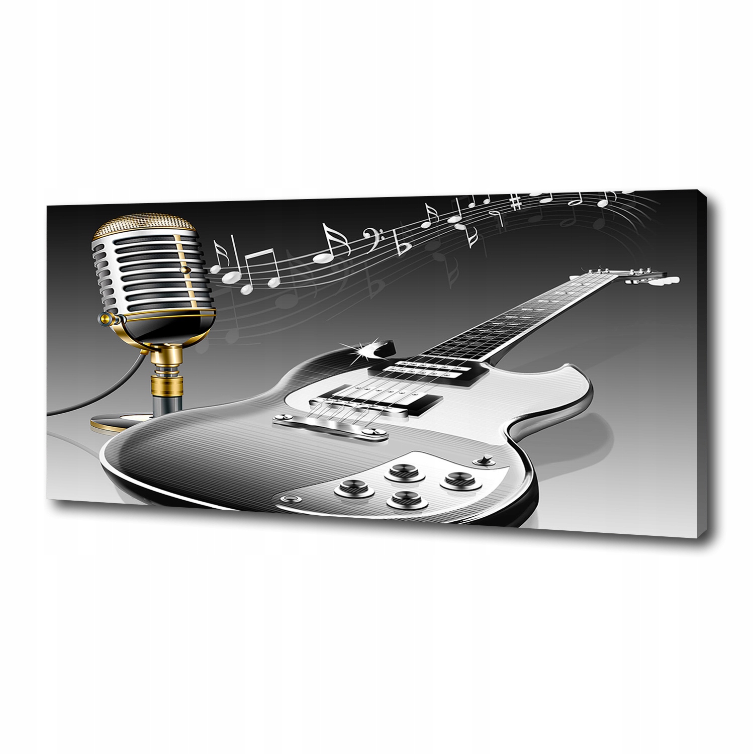 

Foto obraz na płótnie Gitara i mikrofon 125x50 cm