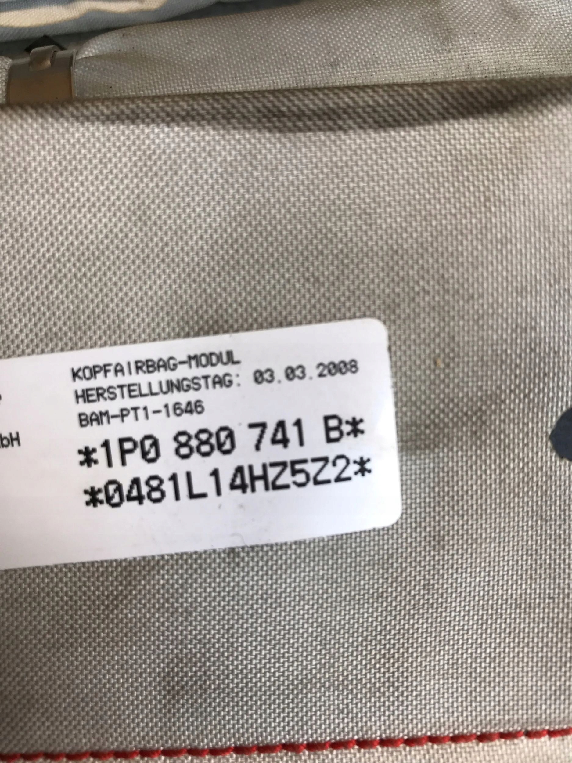 Dachvorhang Airbag AIRBAG links rechts SEAT LEON II