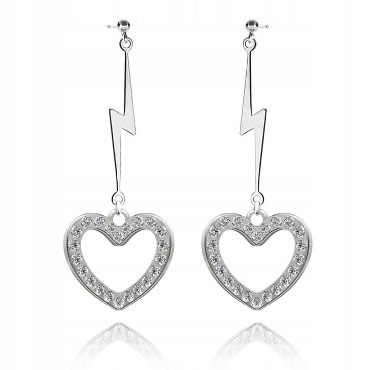 

Srebrne Kolczyki Serce Piorun srebro 925