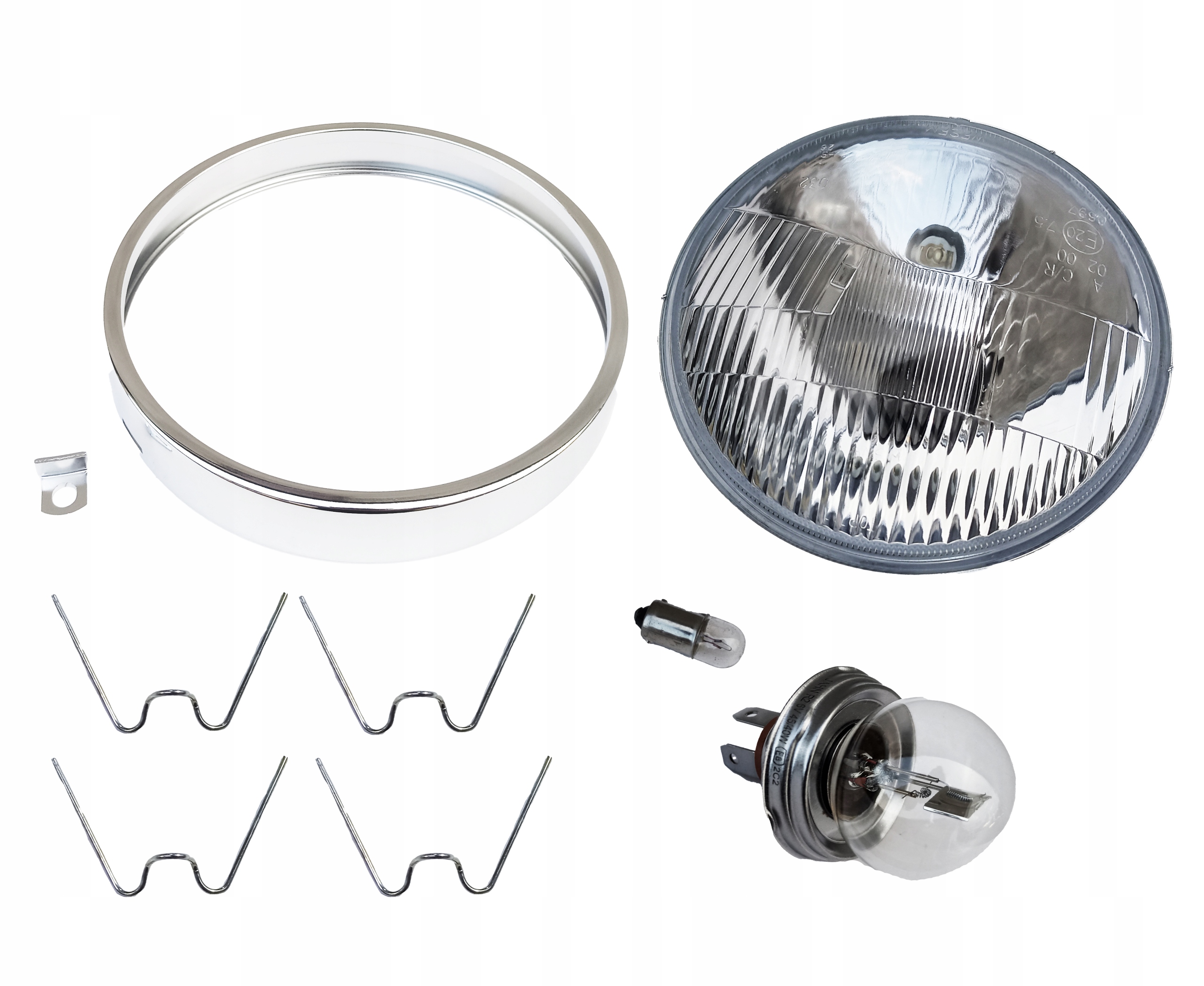 Wkład Lampy Lampa Przód Odblask Klosz Ramka Chrom Zestaw Wsk 125 175 Jakość