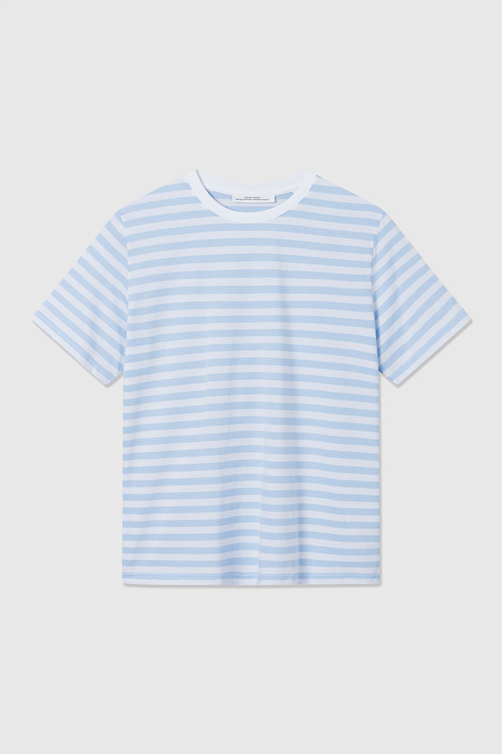 Bílé tričko s modrými pruhy Wood L