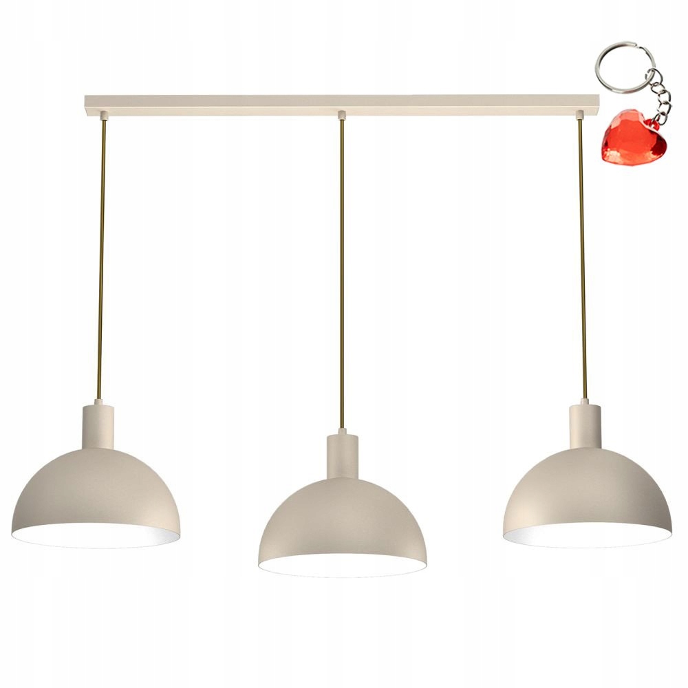Béžová kovová 3-bodová závesná lampa nad stôl Handa 4309 Luminex
