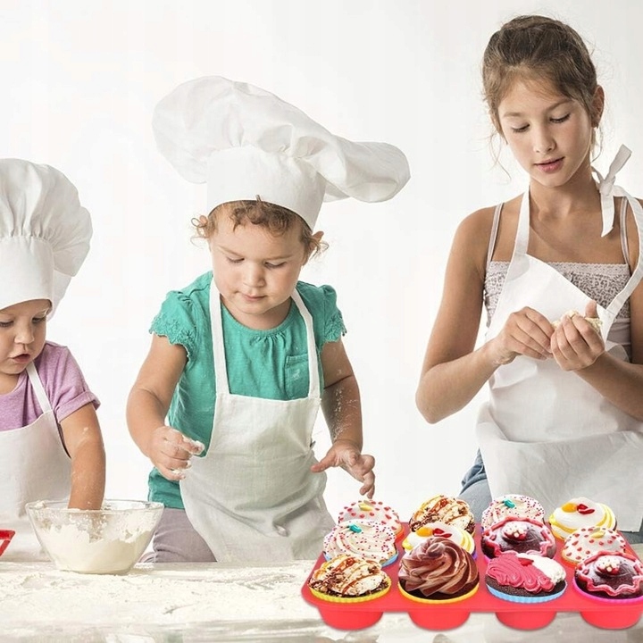 SILIKONOWA FORMA DO PIECZENIA BABECZEK MUFFINEK FOREMKA NA BABECZKI 12 szt Marka bez marki