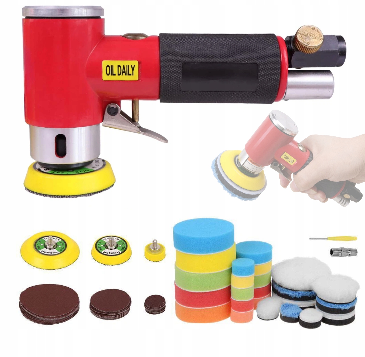 Mini Pneumatická Excentrická Bruska 75 MM Sada