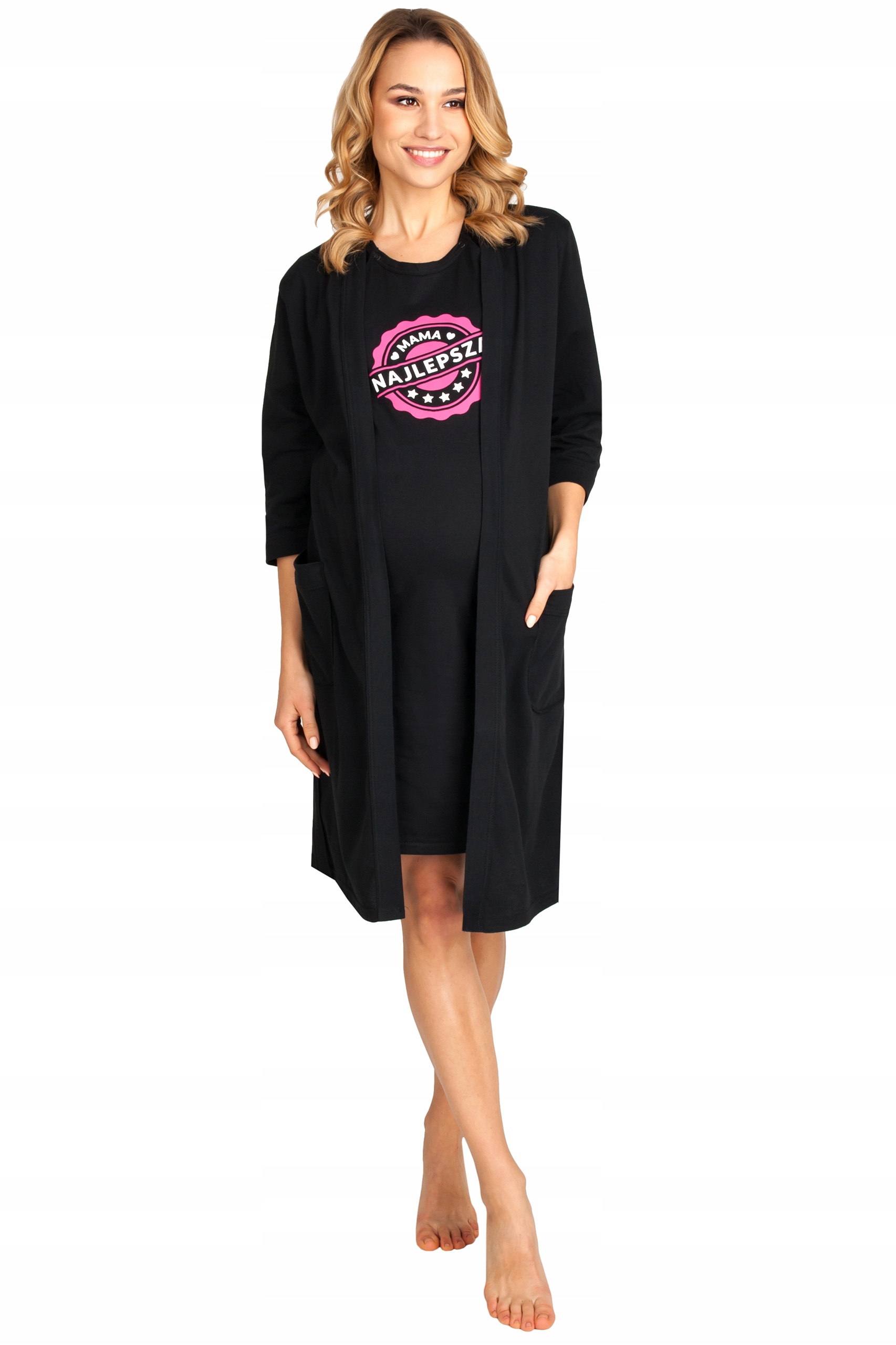 KOSZULA DO KARMIENIA SZLAFROK CIĄŻOWY KOMPLET XXL Rozmiar XXL