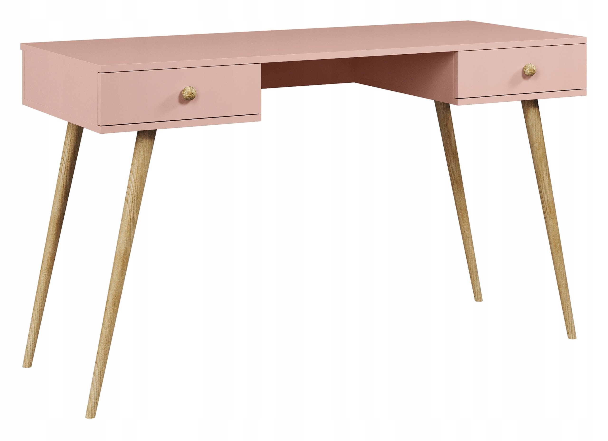 Biurko na drewnianych nogach z szufladami w stylu BOHO RÓŻNE KOLORY Wysokość mebla 79 cm