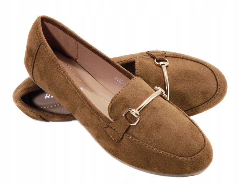 

Lekkie Wygodne Zamszowe Mokasyny Camel 28 38