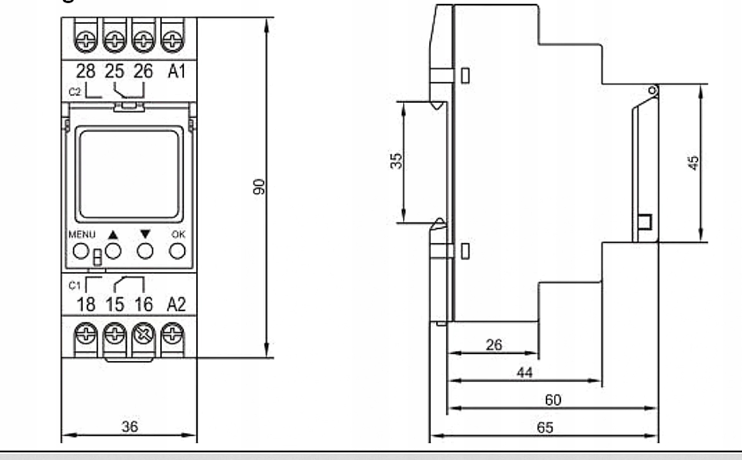 ORNO Timer Elektroniczny Programator Czasowy Astronomiczny LCD na Szynę DIN Model OR-PRE-451