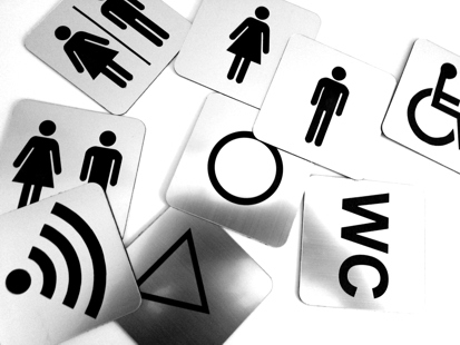 TABLICZKA toaleta WC 6X6 cm emblemat GRAWER znak Wysokość produktu 6 cm