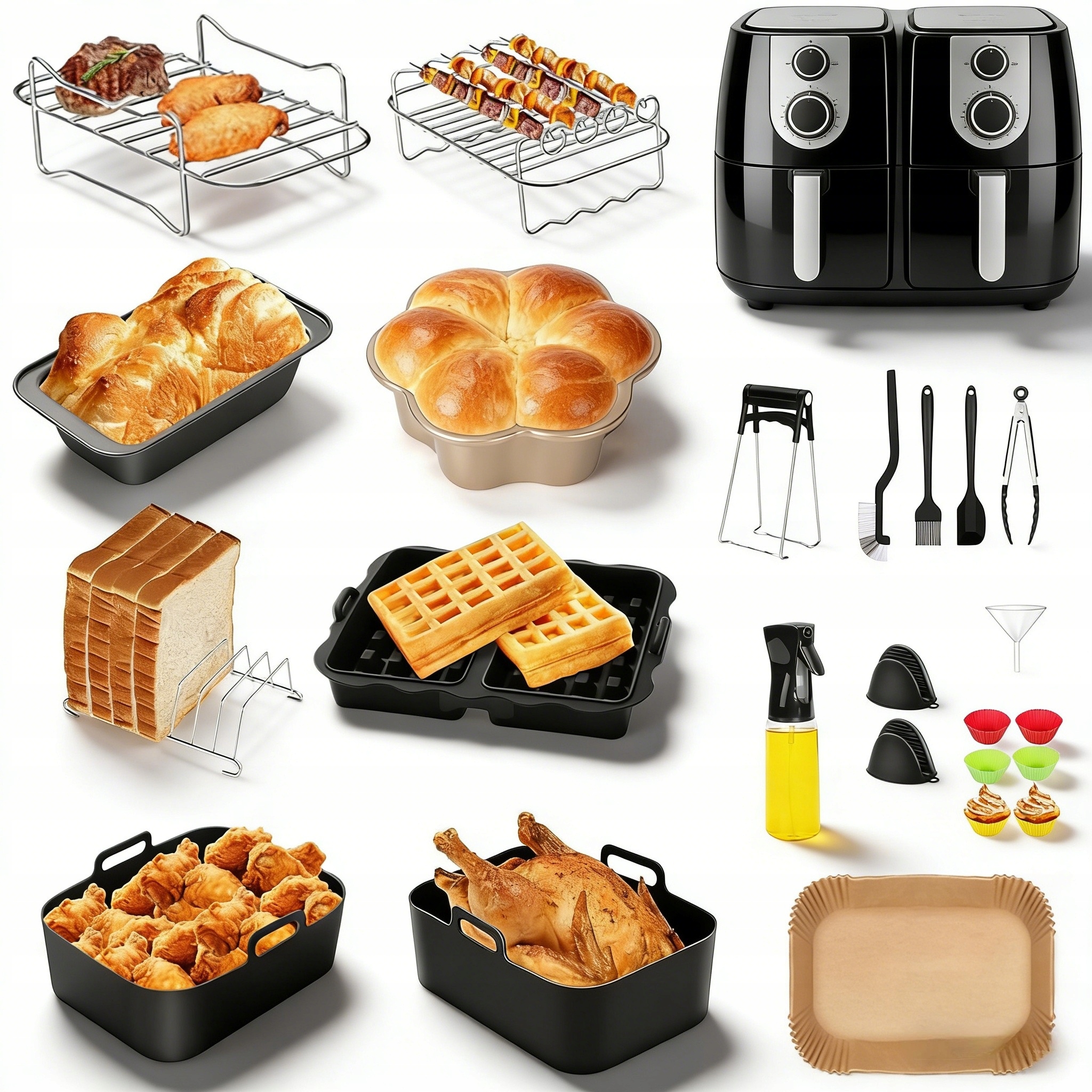 Sada Příslušenství Pro Fritézu 304 Ocel Bez Bpa, Nepřilnavý Povrch