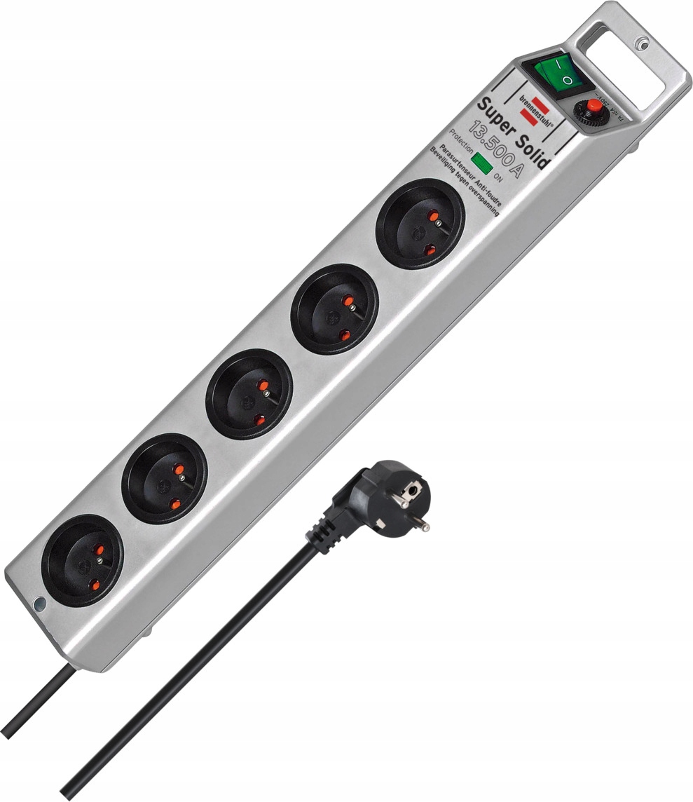 Super-Solid Listwa zasilająca przeciwprzepięciowa 13.500A 5-gniazd 2,5m