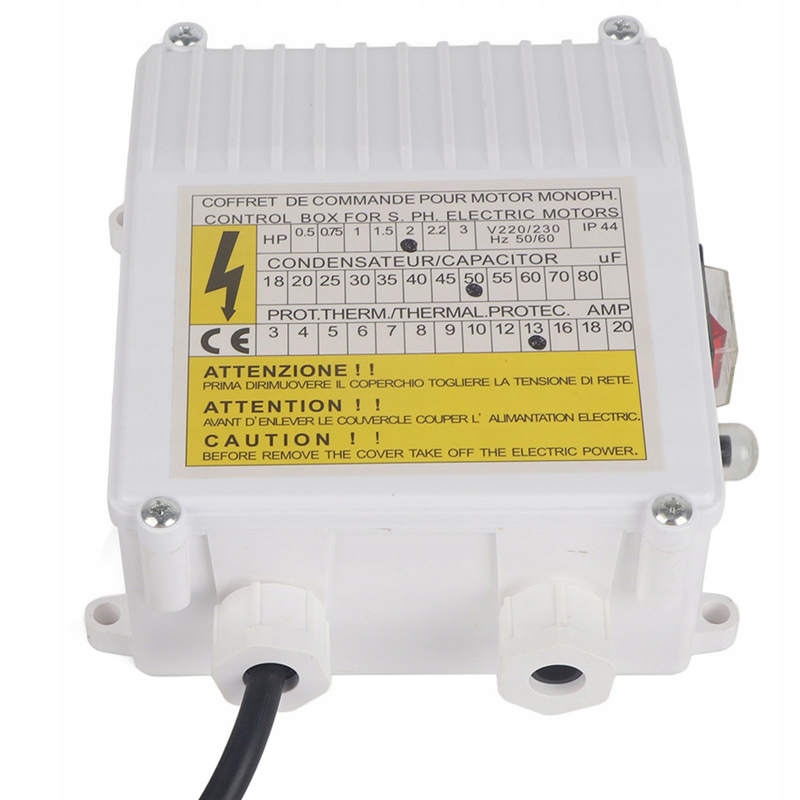 Kontrolní Skříňka Čerpadla S Tepelným Spínačem Pro Ponorná Čerpadla