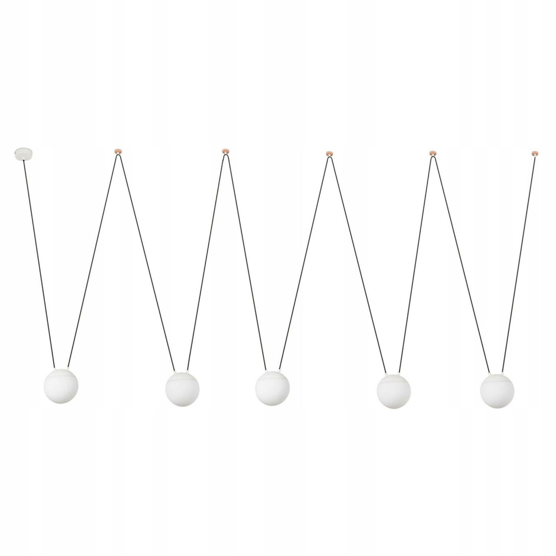 Faro Mine Glass Space biele závesné svietidlo 5xE27, opálové sklo, variabilné