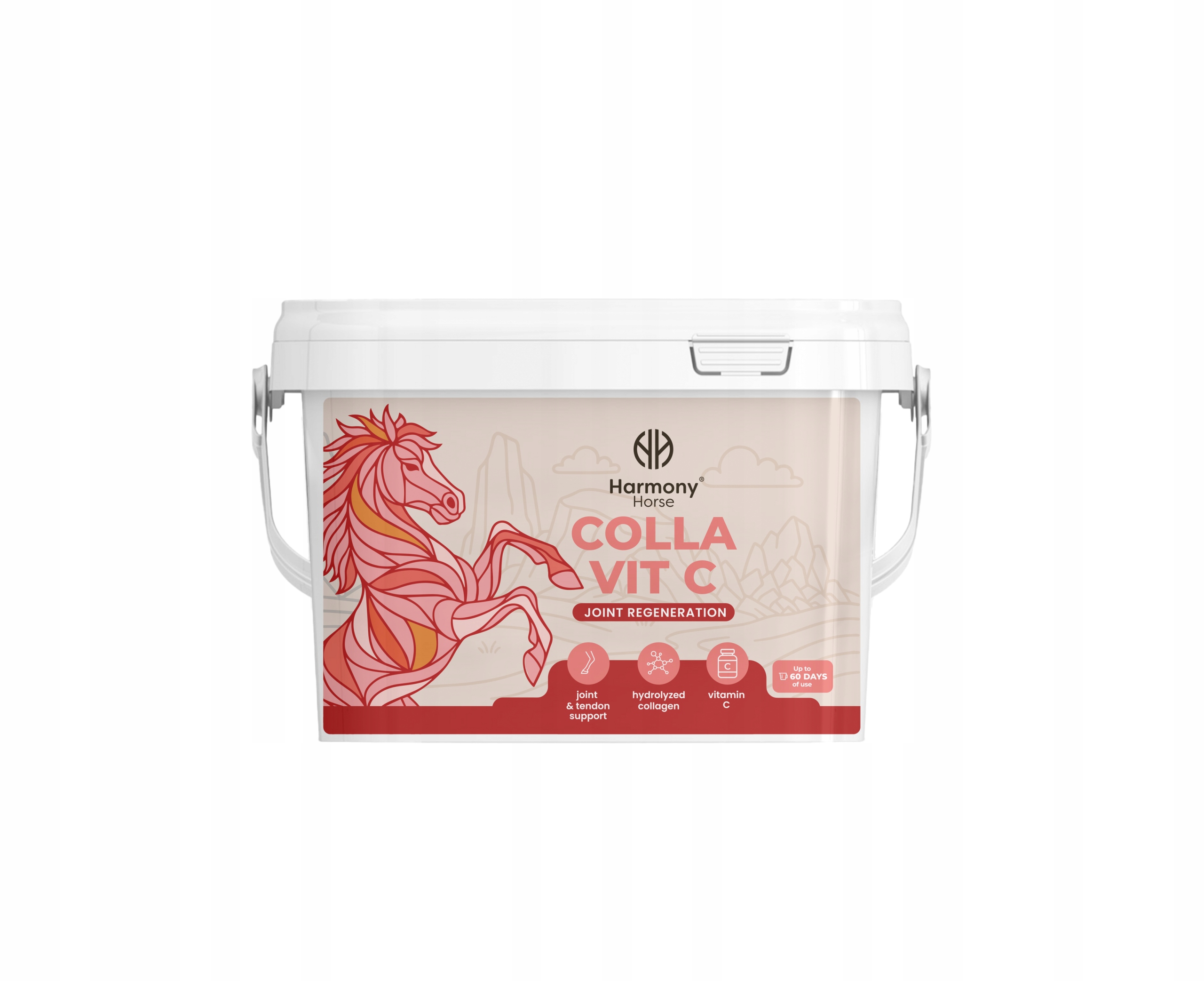 Doplněk stravy pro koně Harmonyhorse CollaVitC 900 g Vitamín C s kolagenem