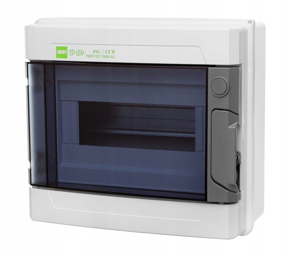 Epn 1961-01 Ep-lux Plus rozdzielnica 1x8 Pe+n natynkowa Ac IP65 dymna