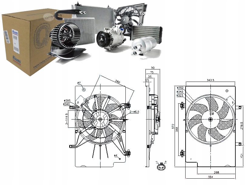 Ventilátor Chladiče Nissens 1541276 1525891 18431