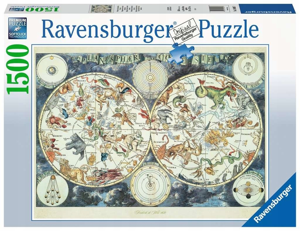 

Puzzle 1500 elementów Mapa z fantastycznymi