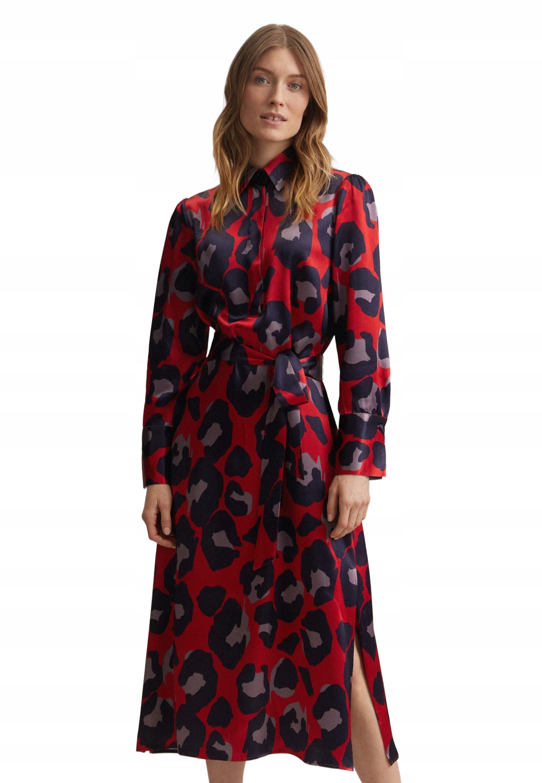 Seidensticker Červená Šaty Sukně S Leopardím Vzorem MIDI 38 6BA