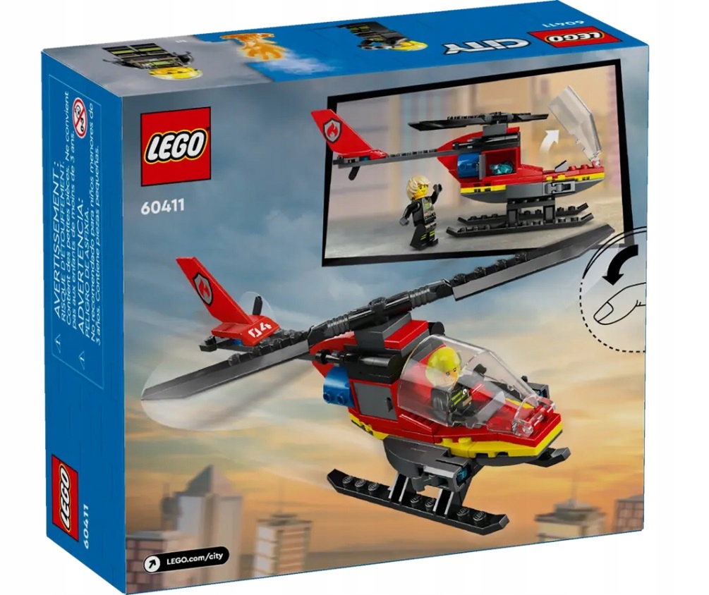 LEGO CITY Strażacki helikopter ratunkowy 60411 klocki 85 el. Certyfikaty, opinie, atesty CE EN 71