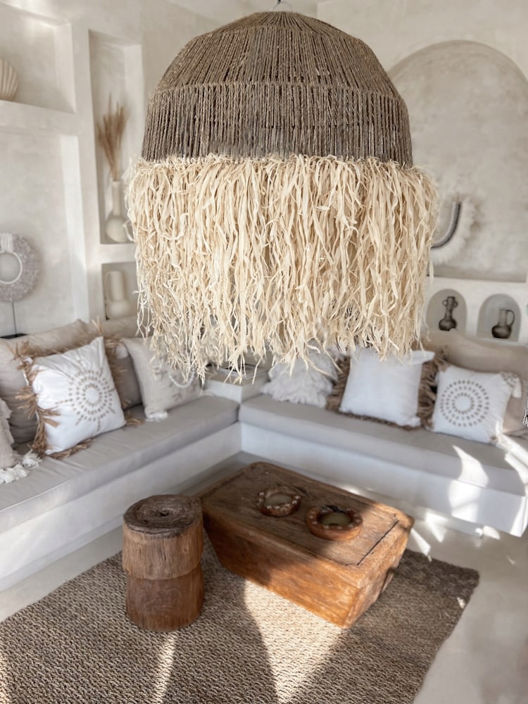 Stropní Svítidlo Boho Osvětlení domu Závěsná lampa z Rafii Boho Manah 80x45