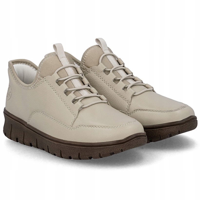Dámské polobotky Rieker N1357-60 Beige béžové, lehké, Kůže Vel. 37