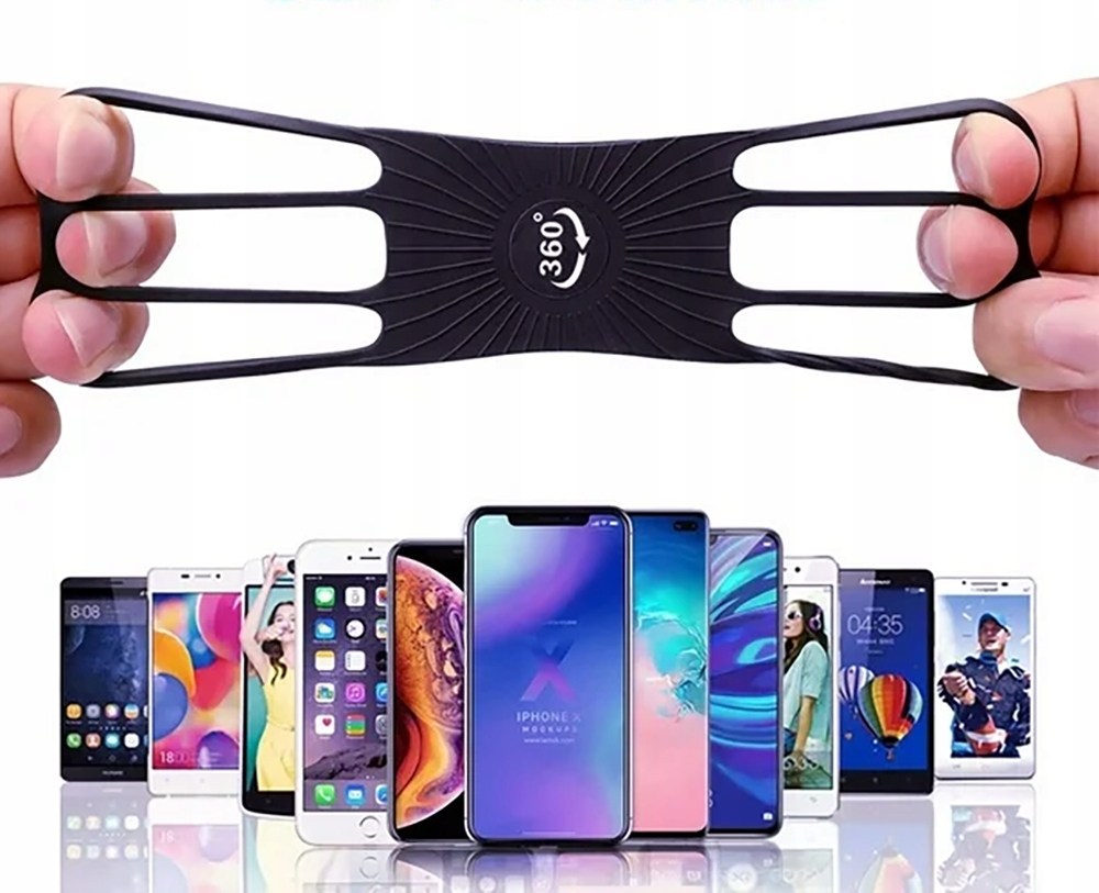 MOCNY UCHWYT ROWEROWY NA TELEFON KIEROWNICĘ DO ROWERU SILIKONOWY REGULOWANY Kod producenta Uchwyt rowerowy silikonowy