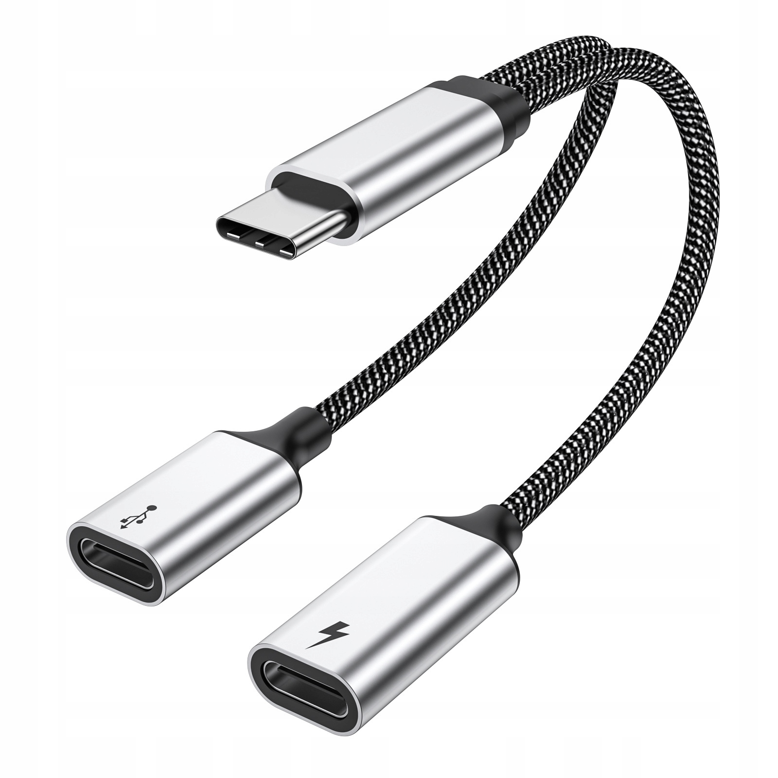 Type-C Male to Double USB C Female Splitter Cable OTG Hub Support PD 60W
