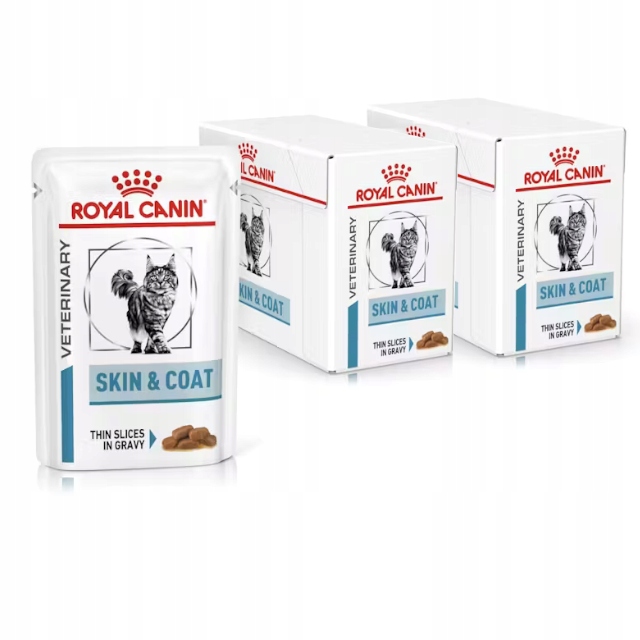 Levně Royal Canin Veterinary Skin&Coat 24x85 g Vlhké Krmivo pro kočky v omáčce