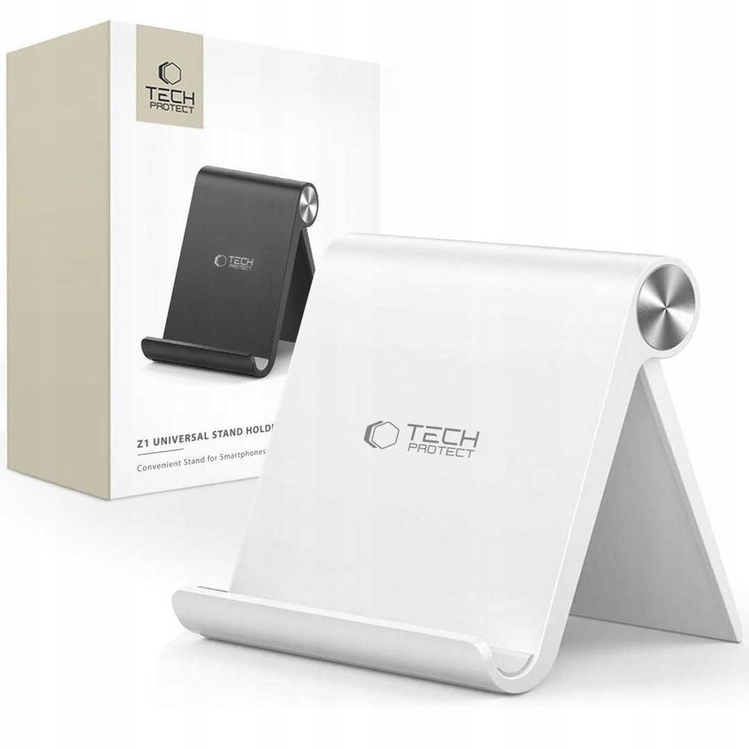 Stojak uchwyt biurkowy uniwersalny na smartfon tablet do 8'' biały