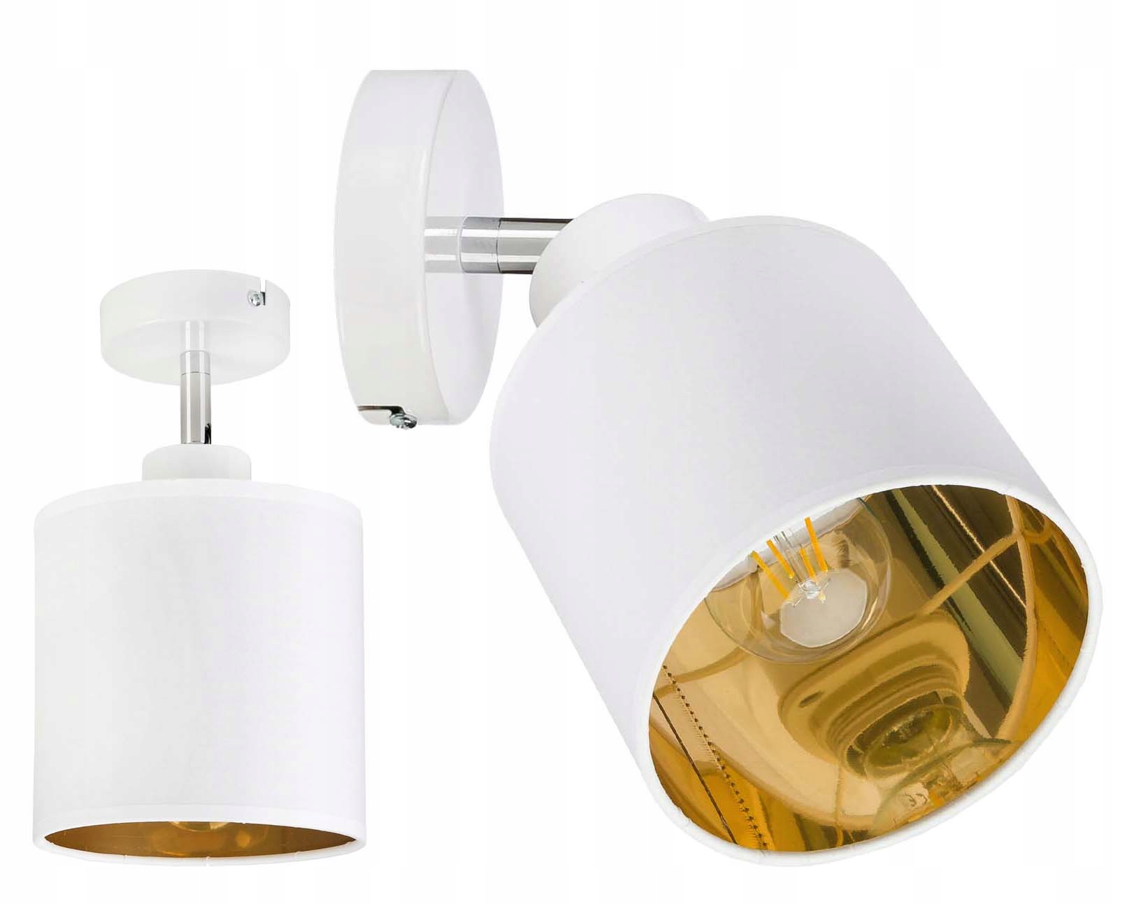 

Lampa Kinkiet ścienny regulowany Loft abażur złoty